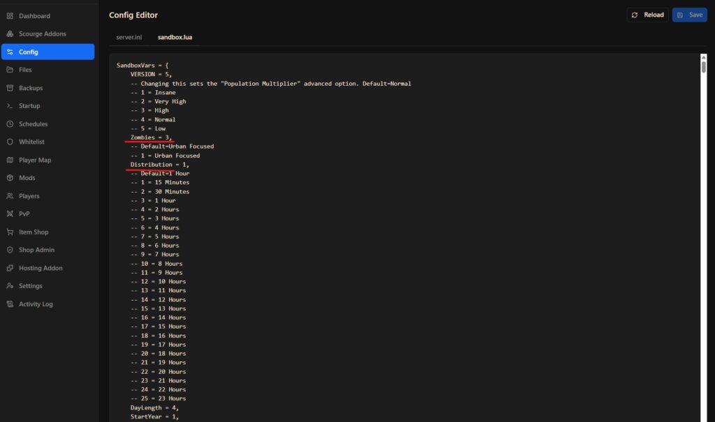 Edit Sandbox Settings