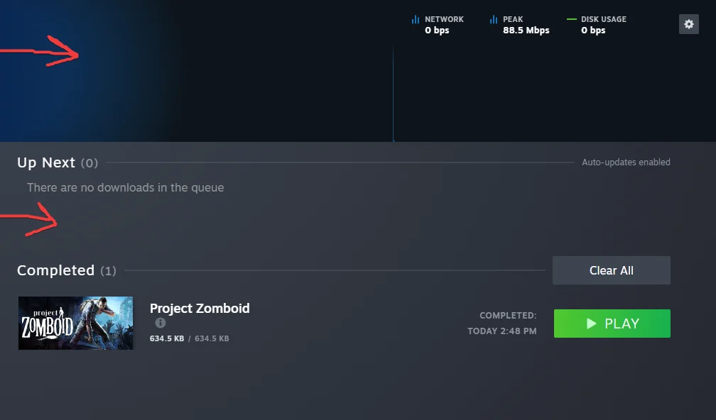 Check Steam's Download Queue